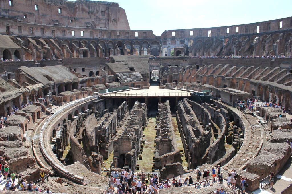 Full view of the interior.  The center of the photo shows the main entrance where the gladiators entered! Too bad they don't allow us to go to that area:(