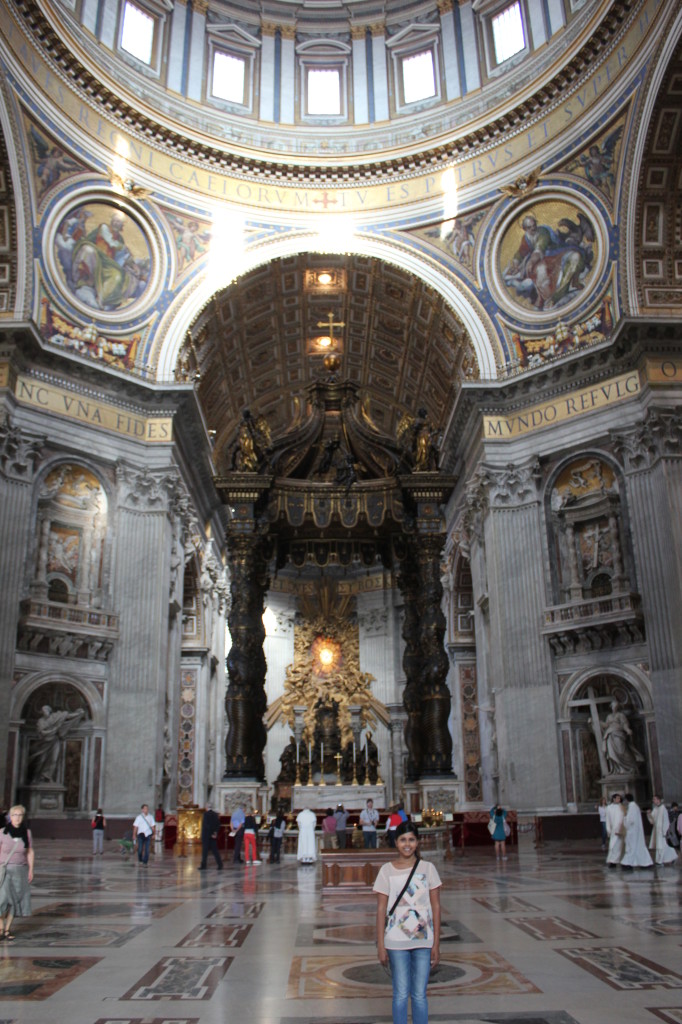 In front of the main Chapel.