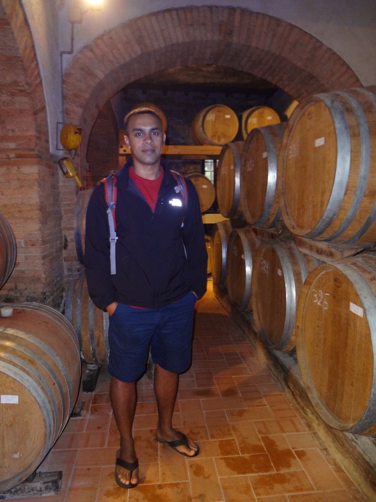 Me - The barrels in the background are specially imported from the USA, France which helps with the aging & flavor