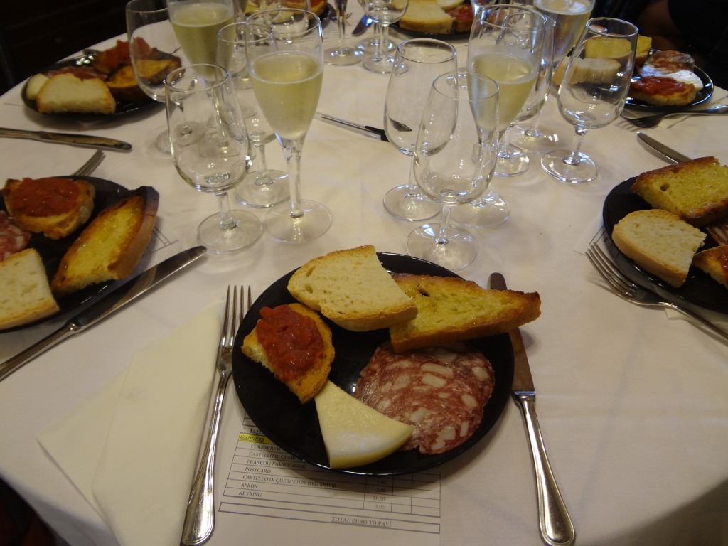 In addition to wines, we also got to sample local cured meats, cheeses and olive oil.