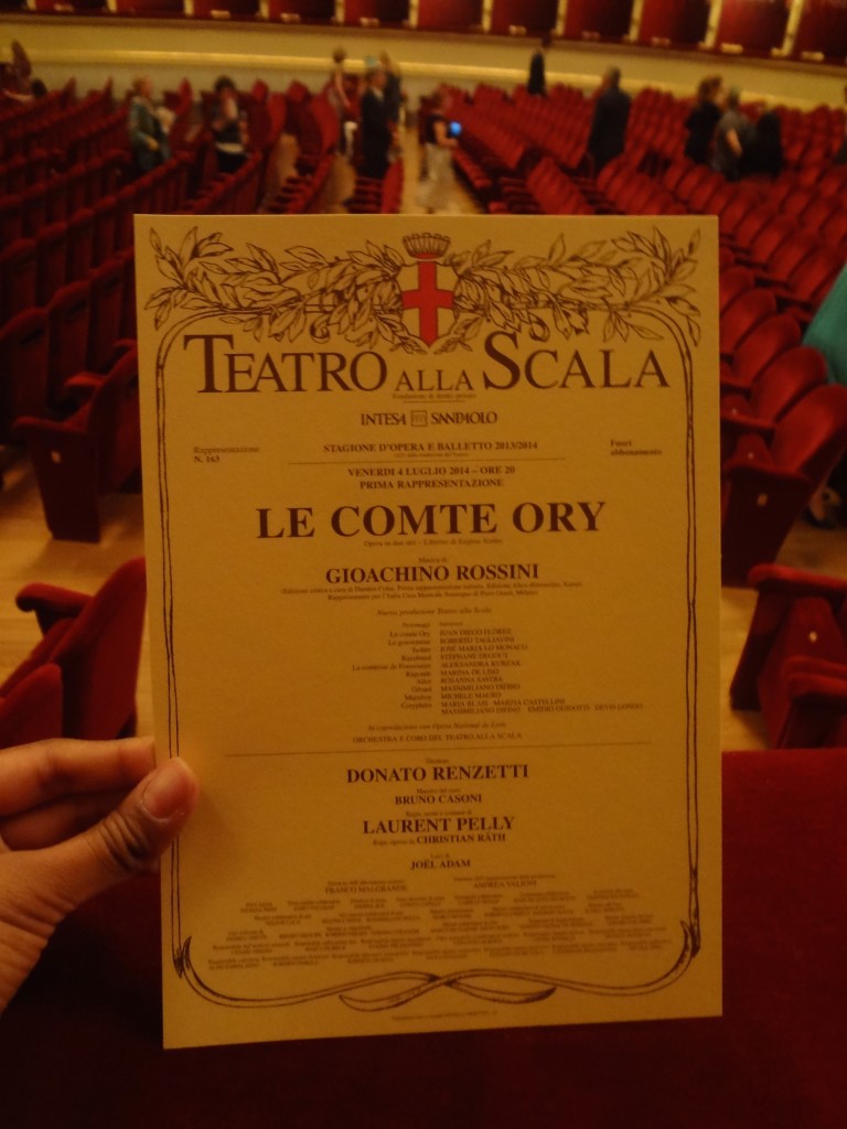 Program for the evening (Premiere of Le Comte Ory)