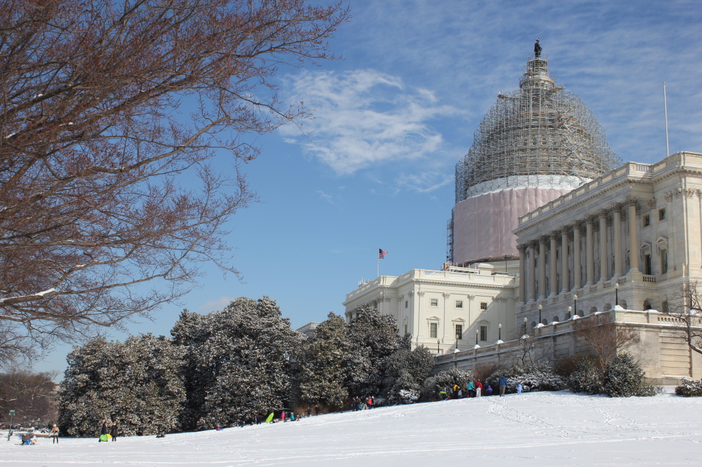 Snow day at the Capitol with sledding and all!