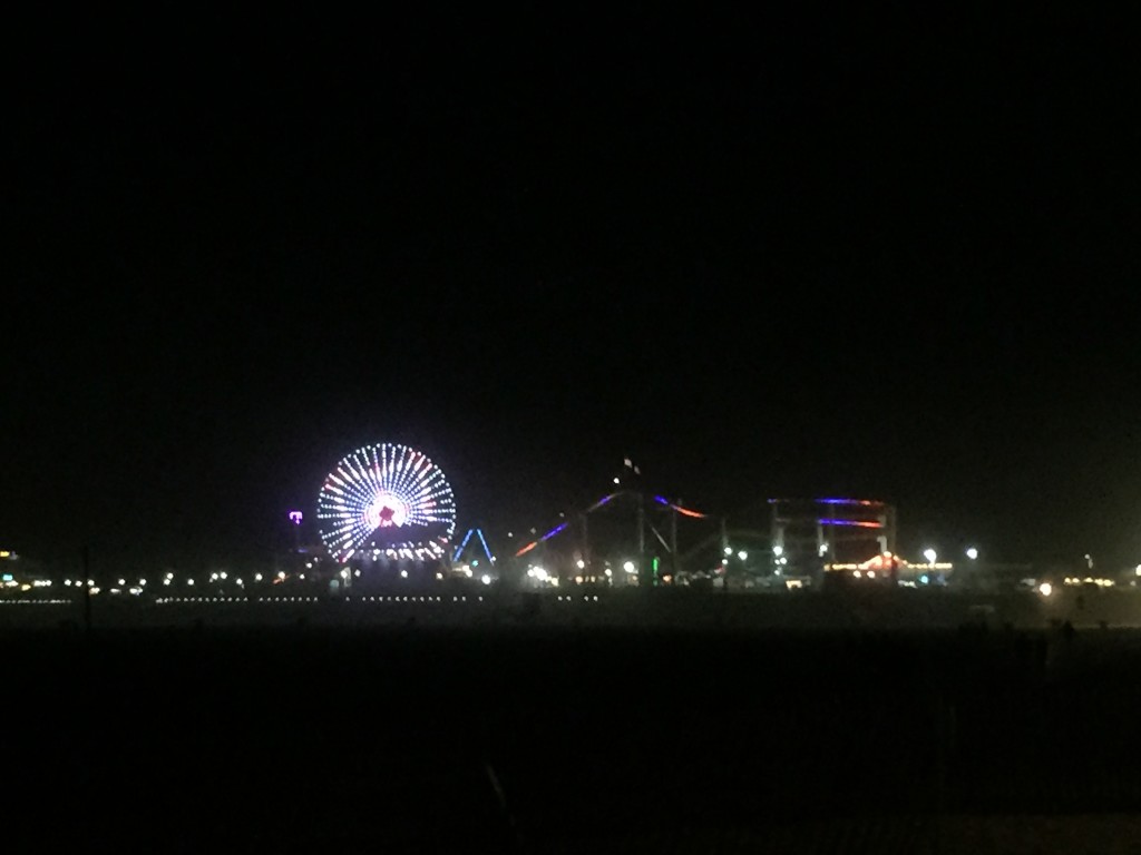 Night view of the Santa Monica pier